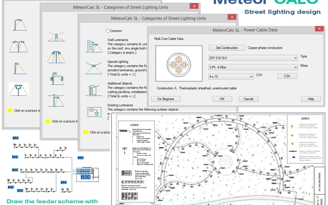 MeteorCalc SL street lighting design